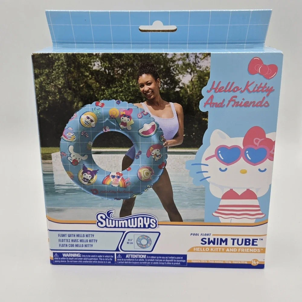 Hello Kitty and Friends Swim Tube Pool Float, Inflatable Pool Toys, Swimming New